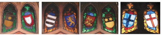 Wappenfenster der hessischen Territorien im Erker der Wolfsburg